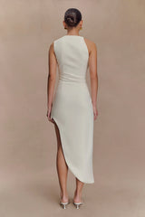 Virginia Suiting Embroidered Midi Dress - White