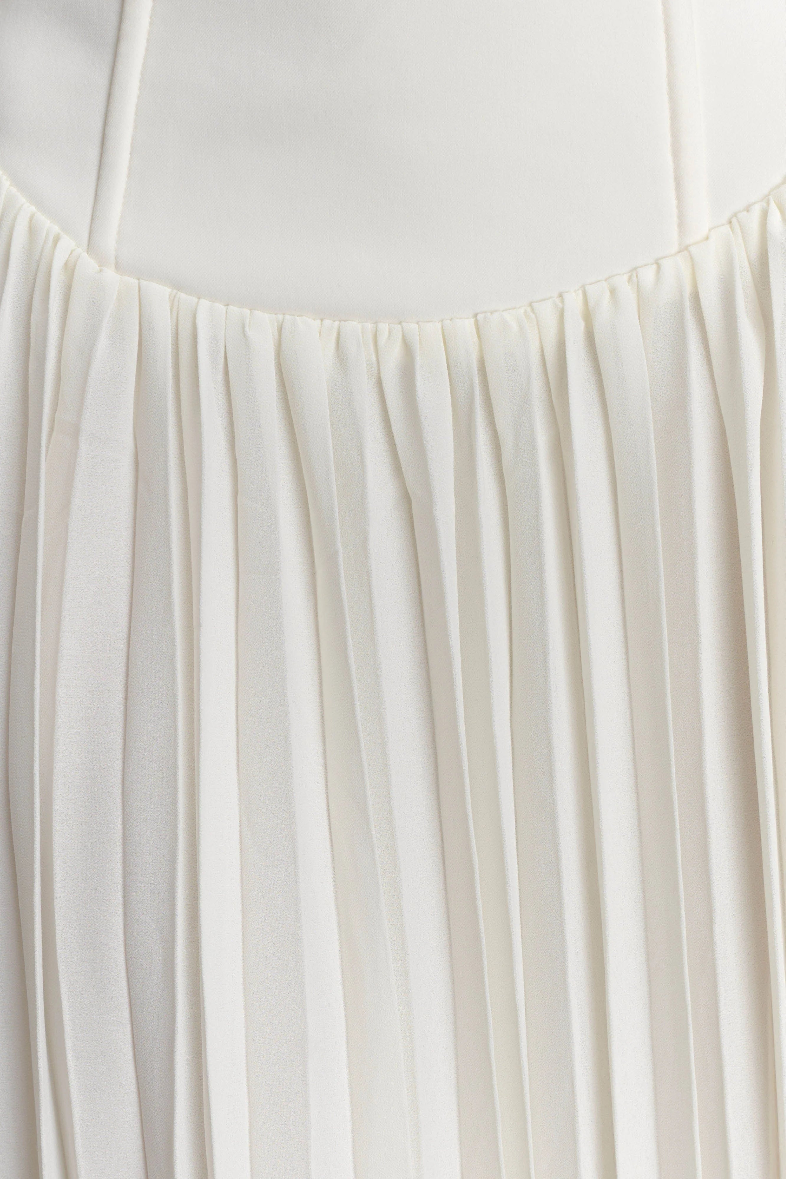 Stacie Pleated Halter Maxi Dress - Ivory