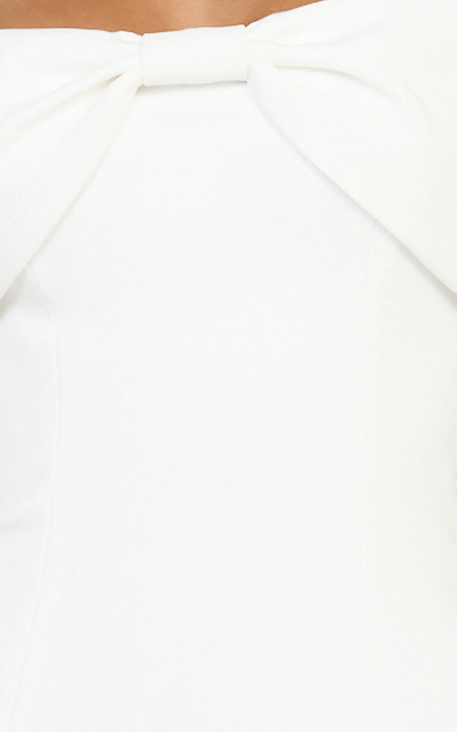 Off Shoulder Bow Detail Dress in White